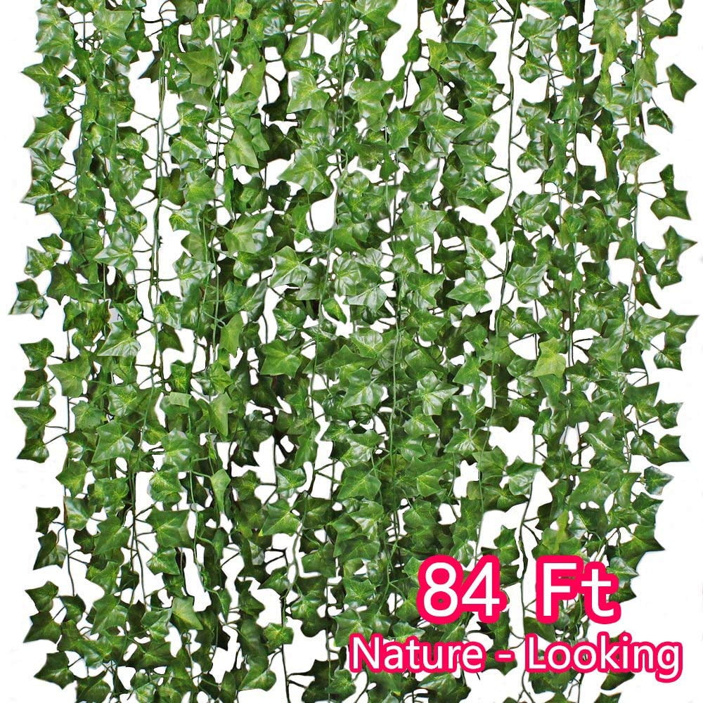 Meiliy 40 Ft 5 Strands Artificial High Simulation Printing Boston Ivy Greenery