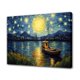 thumbnail image 1 of Póster de lienzo con un pequeño barco navegando por un río tranquilo por la noche, decoración de dormitorio, paisaje deportivo, decoración de oficina, regalo, estilo marco, 20 x 30 cm, 1 of 8