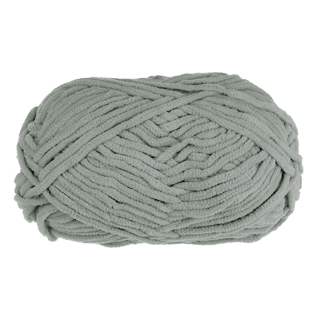 Chenilla Hilo Terciopelo Manta Hilo 100g/3.5oz 6 Súper Voluminoso Poliéster Suave Tejido para Ganchillo Tejedura Bolsos Bufanda Sombrero, Gris