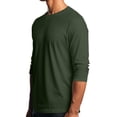 thumbnail image 4 of Men's Long Sleeve Round Neck Raglan Three Quarter Sleeve T-Shirt Top for Spring Fall Casual Style,Dark Green,3XL, 4 of 8