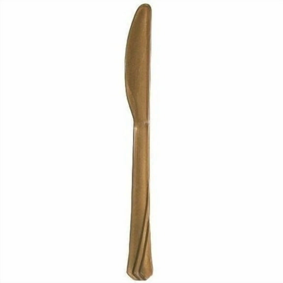 EcoQuality Disposable Plastic Gold Knife - Great for Party, Soups, Kitchen, Office, Togo, Lunch, Cafeterias, Restaurants (51)