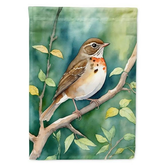 Carolines Treasures DAC7486GF 15.5 x 11.25 in. Vermont Hermit Thrush Garden Flag