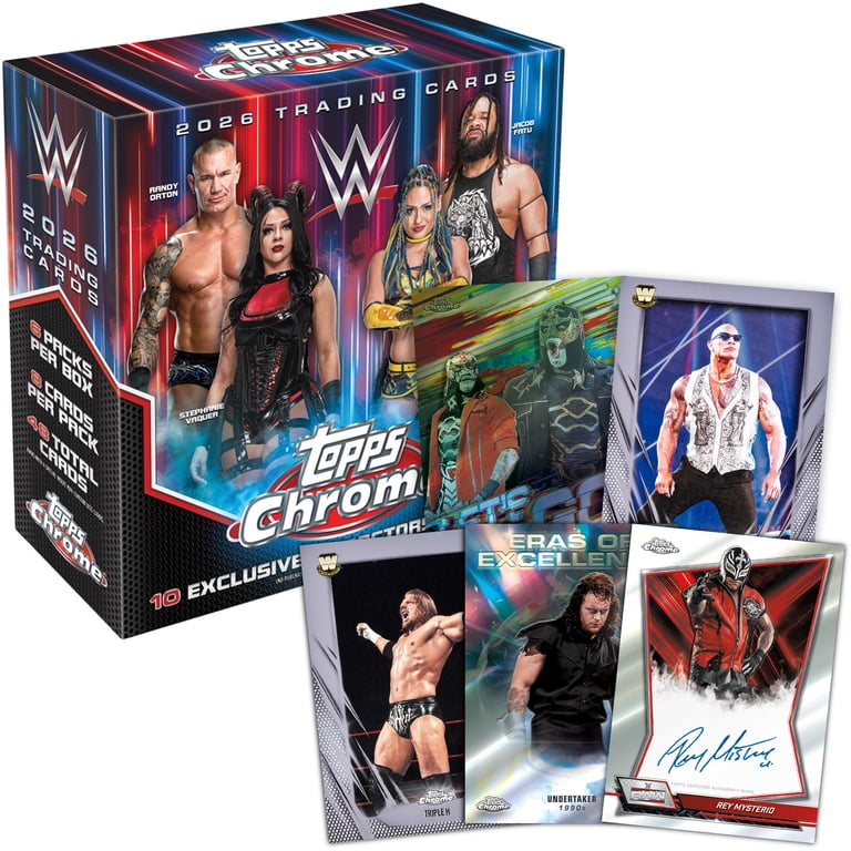 Topps, Topps Chrome WWE, Factory Sealed Mega Box, 8 Cards per Pack
