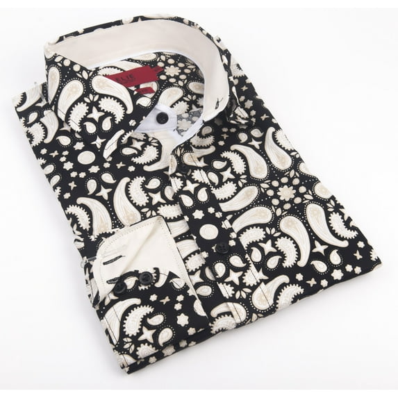 Elie Balleh Black Paisley Boys Button Down Shirt