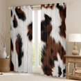 thumbnail image 2 of Homewish Rustic Farmhouse Cowhide Black Out Curtains,Country Cattle Print Curtains Pack of 2 (42x63 Each),White Brown Bedroom Curtains For Bots Kids,Microfiber Bedroom Decor, 2 of 6