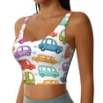 thumbnail image 2 of Balery Doodle Cars Sujetadores deportivos con espalda cruzada para mujer, acolchados, sin costuras, de alto impacto, ideales para yoga, gimnasio, entrenamiento y fitness.-, 2 of 8