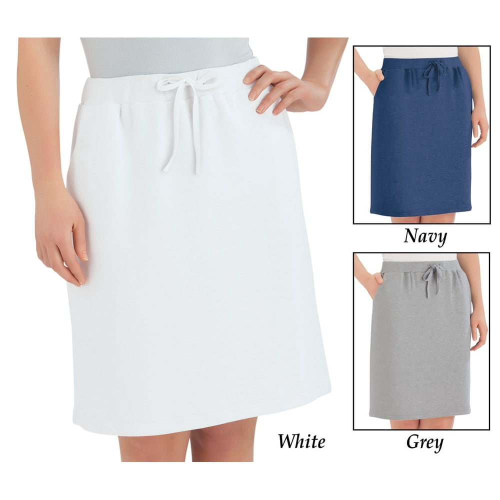 Collections Etc. Women's Cotton Drawstring Knit Skirt, Machine