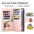 thumbnail image 2 of Tekcoo For Samsung Galaxy S26 Ultra Wallet Case with Credit Card Holder for Women Men, Flip PU Leather Wallet Phone Case, Detachable Magnetic Kickstand Cover with Wrist Strap, Gold Pink, 2 of 7