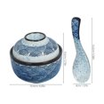 thumbnail image 2 of 1 Set of Japanese Style Soup Bowl Covered Soup Bowl Multi-function Soup Bowl with Spoon, 2 of 4