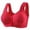 Red, variant on HVOBTTY Women's Plus Size Wireless Bras Tank Style Front Closure Fixed Cup Push Up Breathable Daily Underwear