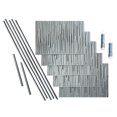 thumbnail image 1 of FASÄDE Skyline  Decorative Vinyl Backsplash 15 sq ft Kit in Brushed Steel, 1 of 6
