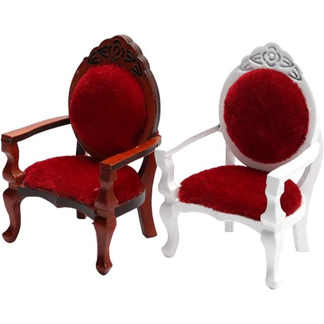 Modelos de sillas en miniatura para decoración de minicasa, 2 unidades, HUOGUO