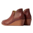 thumbnail image 2 of YDN Women Fashion Almond Closed Toe V Cutout Booties Wedge Low Heel Pull On Ankle Boots Formal Business Office Shoes Size 8 Reddish Brown, 2 of 4