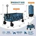 thumbnail image 4 of BeesClover Chariot de Plage Pliable Robuste, Chariot Utilitaire Extra Long avec Roues Tout-Terrain, Capacité de 350 Lb, Chariot Pliable avec Porte-Gobelets, Poignée Télescopique, 4 of 9