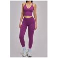 thumbnail image 6 of PISONIC Workout Sets for Women 3 Piece Long Sleeve Zip Up Jacket, V-neck Cami Tank Top, High Waisted Leggings Gym Athletic Sets, 6 of 7