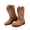 BROWN, variant on Kids Cowboy Boots Boys Girls Western Square Toe Riding Boots Comfortable Pull-On Design for Toddler Little Kid Big Kid