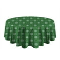 thumbnail image 5 of Green Christmas Snowflake Pattern Round Tablecloth 60"x60",Wrinkle Wipeable Table Cloth for Kitchen Dining Room Picnic Patio Party, 5 of 6