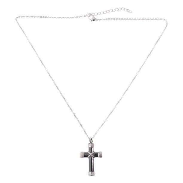 KAKOWELY Collar con urna en forma de cruz, colgante para cenizas, recuerdo para mascotas
