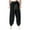Black, variant on Mens Casual Cotton Linen Pants Big and Tall Kung Fu Martial Arts Pants Tai Chi Baggy Harem Trousers