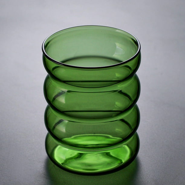 Vasos de cerveza de de 300 ml Vasos para beber Diseño elegante para el hogar y la cocina para restaurantes, bares, fiestas Verde Soledad Taza de transmisión