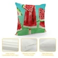 thumbnail image 4 of Hello Summer Red &nbsp;and&nbsp; Pillow Cover Cartoon Green Stripe Background Summer Pillowcase Linen Cushion Cover Decor Home Sofa Car Bed, 4 of 5