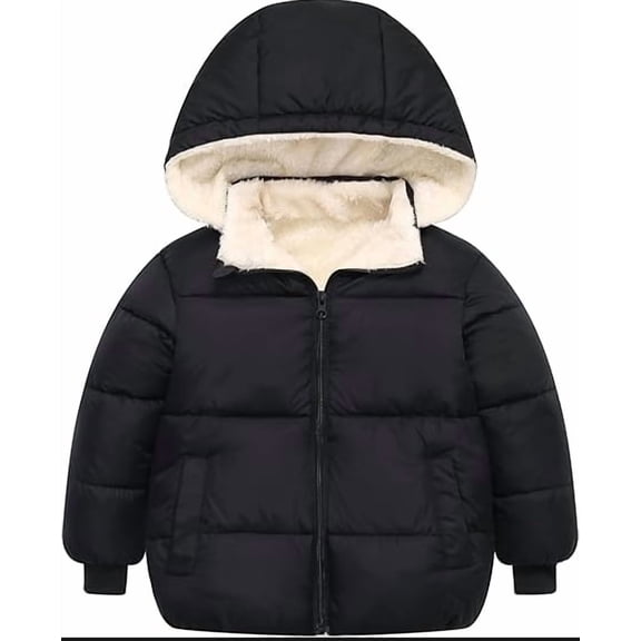 Toddler Baby Hooded Jacket Boys Girls Kids Thicken Warm Winter Coat Outerwear 1-7T