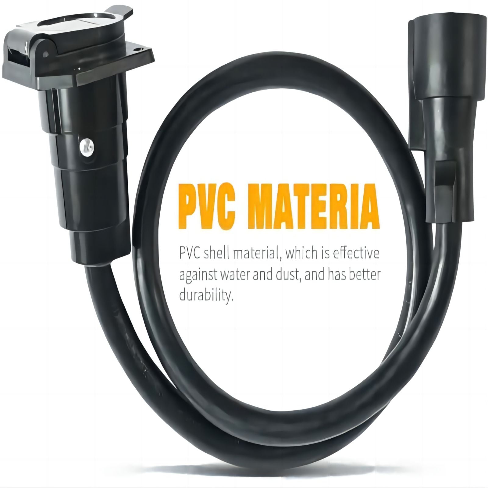 MICTUNING 7 Way Trailer Plug Socket Extension Cable 7 Blade Trailer