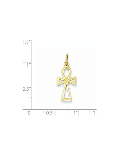 Mia Diamonds 14k Yellow Gold Two-tone Swirl Design Budded Crucifix Pendant
