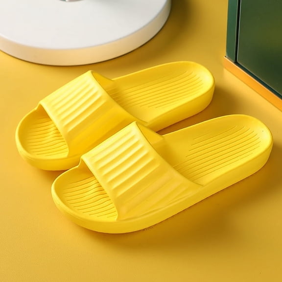 Nvzi -b Slippers for Women and Men Non Slip Quick Drying Shower Slides Bathroom Sandals ，Ultra Cushion ，Thick Sole（Size：40-41，Yellow）