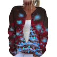 thumbnail image 2 of Sudadera de manga larga con capucha y bolsillos para mujer, estilo casual, con estampado de moda, de poliéster, 2 of 5