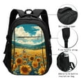 thumbnail image 3 of Balery Field Style Bicycle Young Sunflower Print USB Charging Backpack for Men and Women - Water-Resistant, Anti-Theft Laptop Backpack with USB Port for Travel, Work, School, and College, 3 of 7