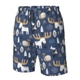 thumbnail image 6 of Uemuo Forest Elk Pattern Men's Swim Trunks Hawaiian Beach Bathing Suit Swimsuits Beach Quick-Dry Shorts with Pockets-3X-Large, 6 of 9