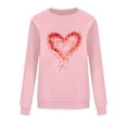 thumbnail image 4 of VgaVtl Pink Womens Plus Size Sweatshirts Valentines Long Sleeve Tops for Women Heart Print Pullover Workout Holiday Tops, 4 of 6