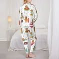 thumbnail image 3 of Pajama Sets for Women 2 Pcs, Beach Capybaras Button Down Long Sleeve Sleepwear Lounge PJ Sets, 3 of 6