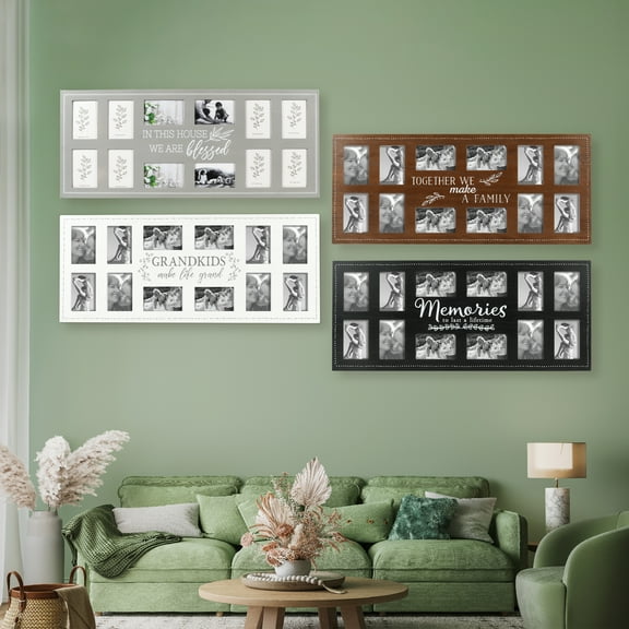 Prinz 12-Opening 4" x 6" Wall Hanging Collage Picture Frames, Multiple Colors