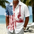 thumbnail image 2 of Erwazi Men’s Button Down Shirts Summer Short Sleeve Printed Collared 4th of July Mens Tops, 2 of 5