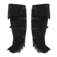 thumbnail image 2 of Fundas para botas de disfraz Yinane polainas medievales Steampunk negro, 2 of 8