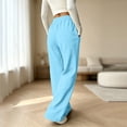 thumbnail image 4 of Wide Leg Sweatpants Women Baggy Lightweight Elastic High Waisted Sweat Pants Baggy Joggers for Lounge Workout Petite Palazzo Pants, 4 of 7