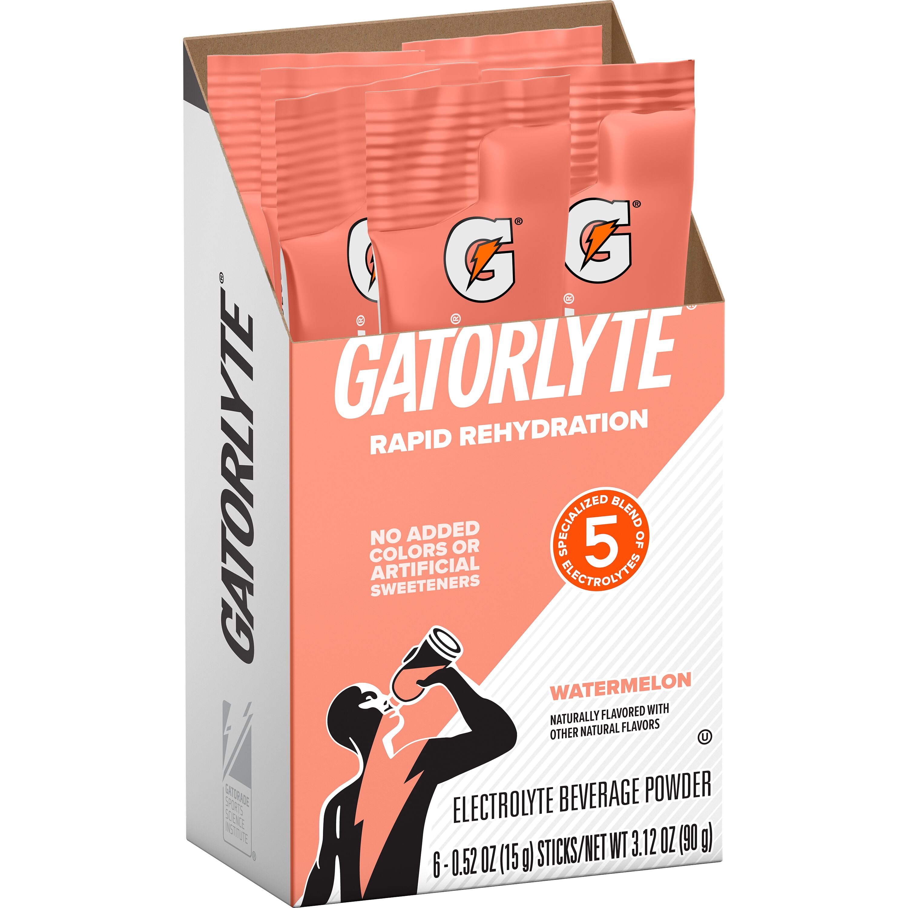 (3 pack) Gatorade Gatorlyte Electrolyte Beverage Powder Mix, Watermelon Flavor, 0.52 oz, 6 pack