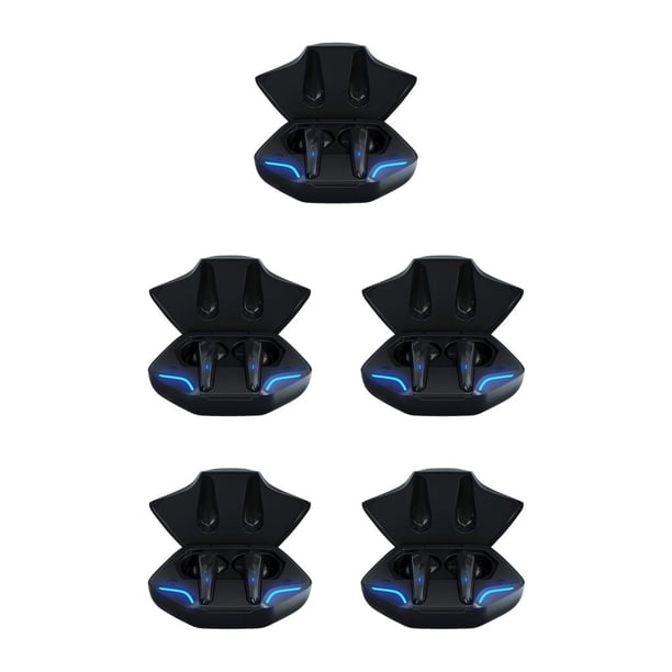 Sidaley Auriculares compatibles con Bluetooth Auriculares con cancelación de ruido con estuche de carga Gaming Auriculares ergonómicos con Negro 5Conjunto