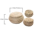 thumbnail image 4 of Cesta tejida de 3 piezas Cestas de almacenamiento de ratán de mimbre de algas marinas Cestas de picnic de caja redonda Cestas de picnic Lino con Funda JFHHH pequeña, 4 of 5