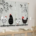 thumbnail image 5 of Farmhouse Rooster Kitchen Curtains Country Retro Animal Leaves Small Short Cafe Window Curtains Bird Farm Rod Pocket Bathroom Window Drapes Treatment Tier Curtains 2 Panels (27.5x39 Inch), 5 of 6