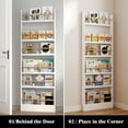 thumbnail image 4 of VGBYUJ Behind The Door Bookshelf, 6 Tier Slim Bookcase for Narrow Space, Space-Saving Wall Mount Narrow BookShelf for Bedroom Living Room Kitchen, White, 4 of 9