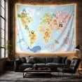 thumbnail image 6 of Illustrated World Soft with Scattered Upper Portion, Adventurous Vintage for Nautical Decor Lovers, Wall Decor, Housewarming Gift, Tapestry Wall Hanging for Dorm and Living Room, 6 of 7