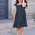 thumbnail image 6 of NAISIBABY Girls Pleated Dresses, Sleeveless Summer Casual Cute Swing Kids Party Princess Sundress Navy 7T, 6 of 6