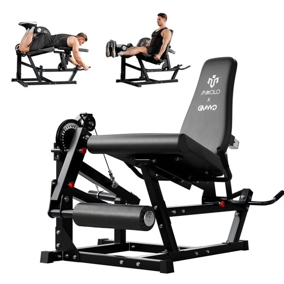 Mikolo TAWERET Leg Extension and Curl Machine, Adjustable Leg Curl Machine, Seated Leg Extension and Lying Curl Machine for Home Gym, Leg Workout Equipment with Cable System