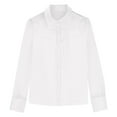 thumbnail image 5 of JnLxul Shirts for Women Long Sleeve Mesh Patchwork Button down Turndown Collar Dressy Casual Going out Tops(X-Large,White), 5 of 7
