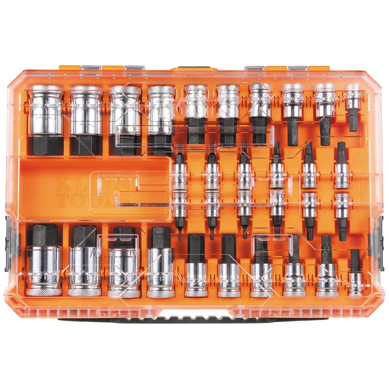 Klein Tools 65233HEX Knurled Hex Bit Socket Set, SAE and Metric