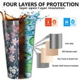 thumbnail image 3 of 16oz Tumblers Pioneer Flower Stainless Steel Vacuum Insulated Double Wall Travel Tumbler Cups Mug with Lid and Straw,Cleaning Brush for Coffee,Tea, 3 of 4