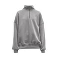 thumbnail image 4 of Sweat à Capuche Mode pour Femmes 2023 Col Rabattu Fermeture Éclair Pull Europe Amérique Hiver 2023 Nouvelle Tendance Rue Ample Décontracté Paresseux Fermeture Éclair Pull 50 % de Réduction Liquidation Costumes Halloween/noël, 4 of 9